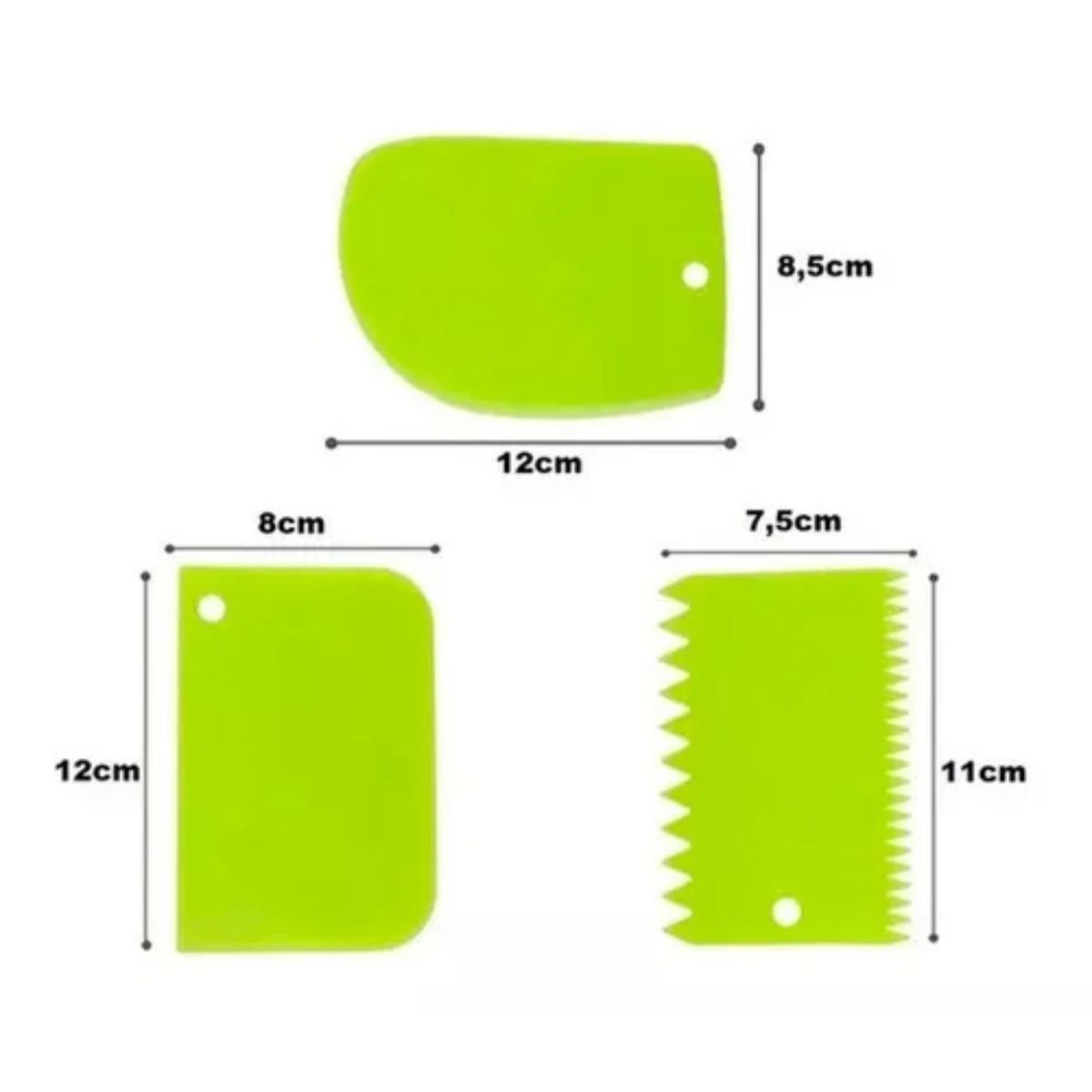 GENERICO - Set 3 Espátulas Texturizadoras Para Tortas Repostería Cocina.