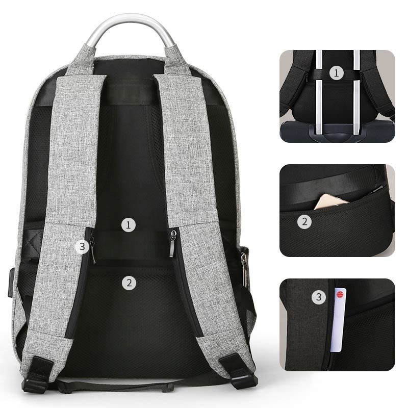 GENERICO - Mochila Casual Antirrobo Con Puerto Usb Mark Ryden Marble
