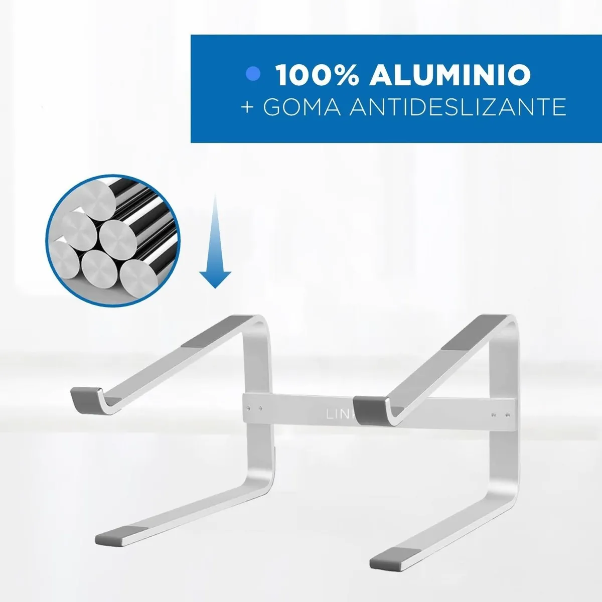 LINKON - Soporte Aluminio Notebook Mac Macbook 10-17 - Plateado - Talla única