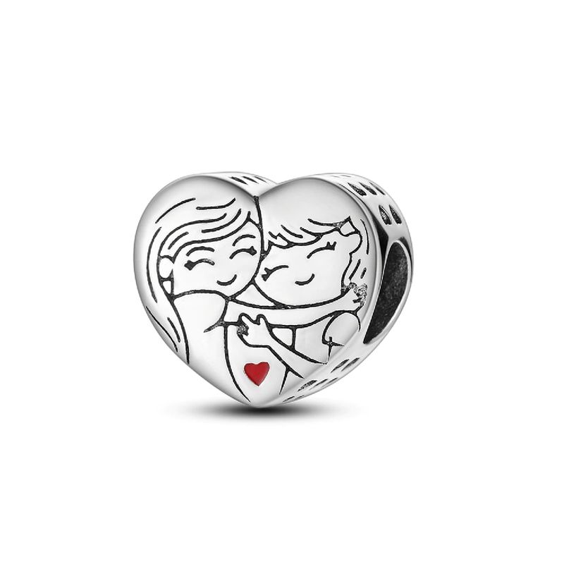 SILVER HEART - Charm Amor de Hermanas en Plata Fina 925 SILVER HEART