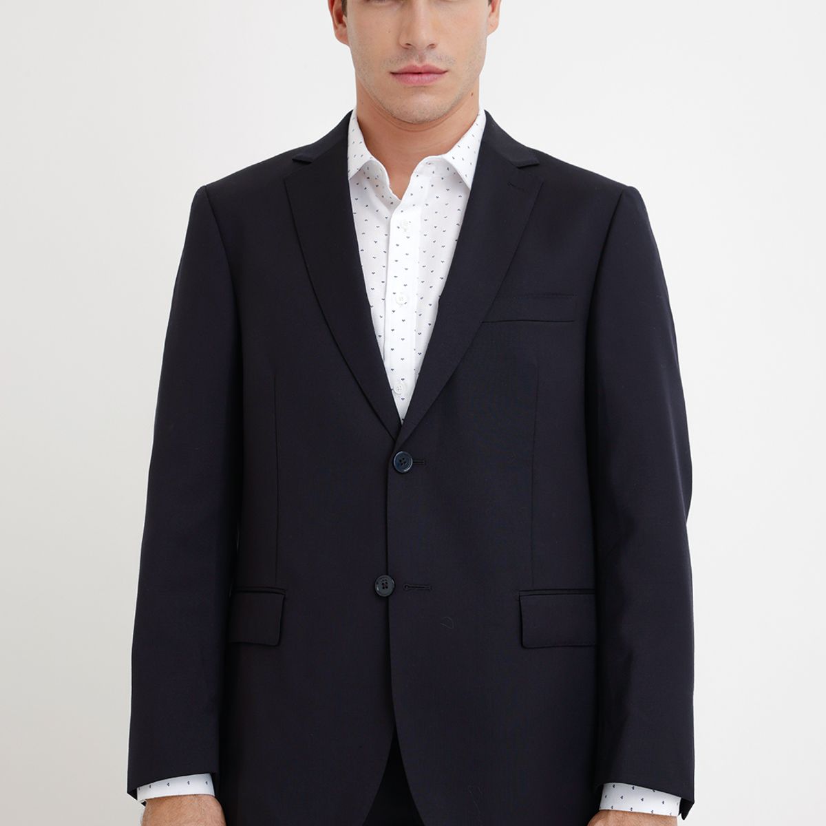 TRIAL - Chaqueta Hombre Formal Lana S100'S Liso Regular Mix&Color Azul
