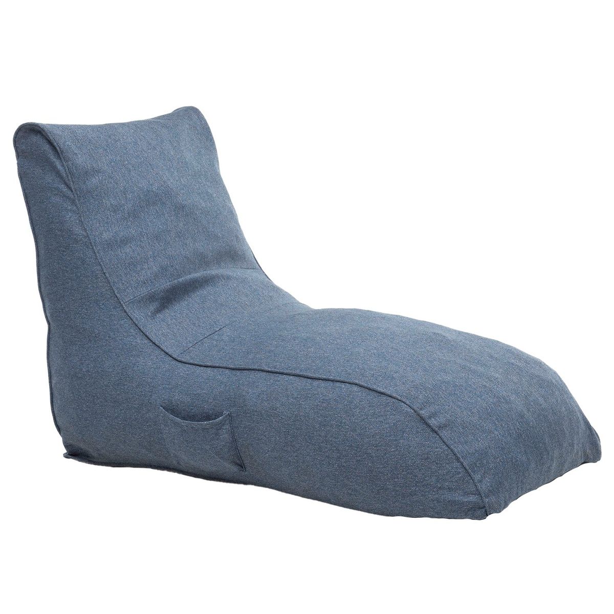 RELAN - Sofá Pouf / Puff Azul Largo Con Respaldo Relan