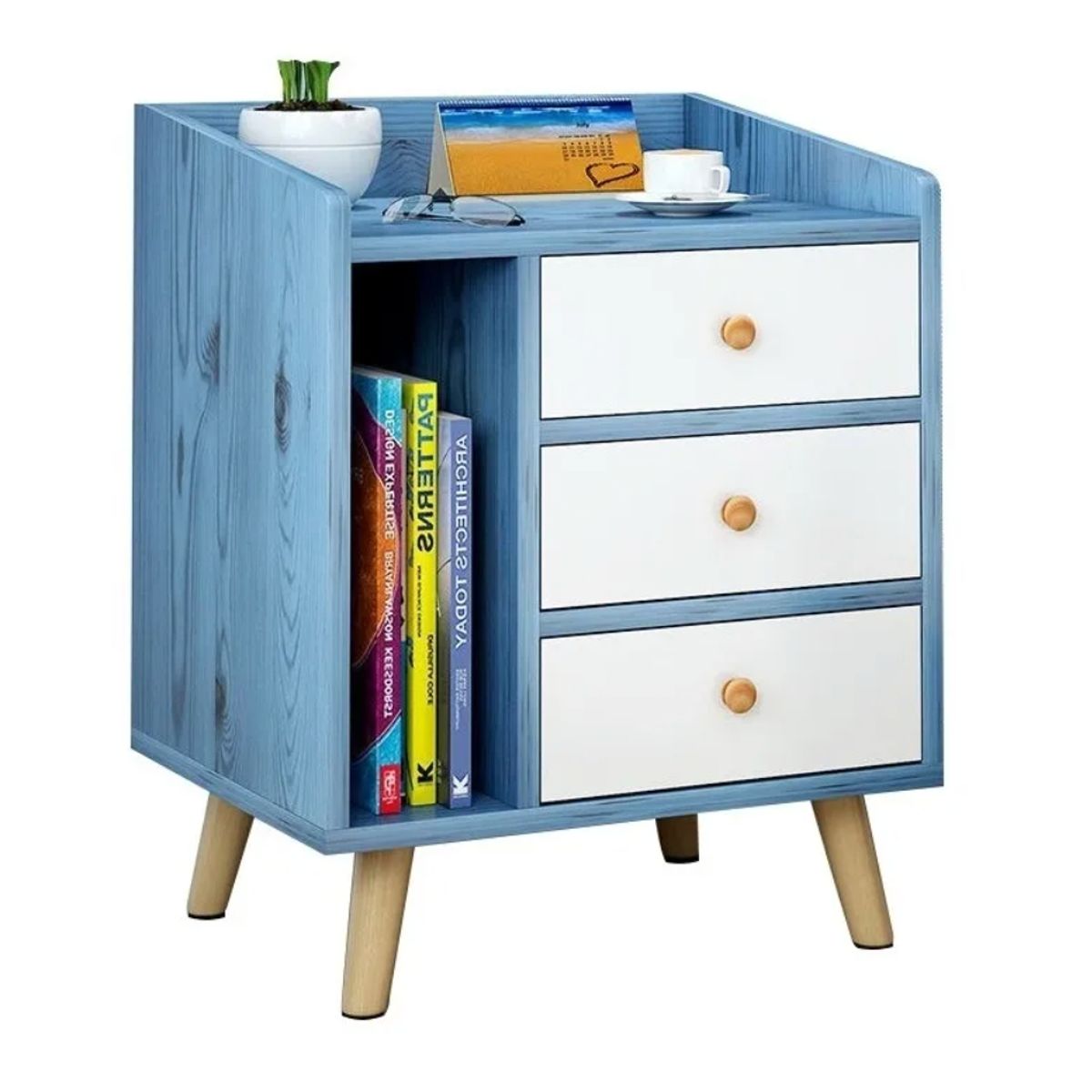 HOMER DESIGN - VELADOR 2 NIVELES CON 3 CAJONES HOMER DESIGN 62*30*43