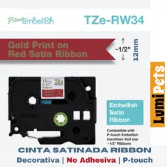 GENERICO - Cinta Satinada Rotuladora Pt Tze R231 R234 Re34 Rn34 Rw34 - Vino - S M