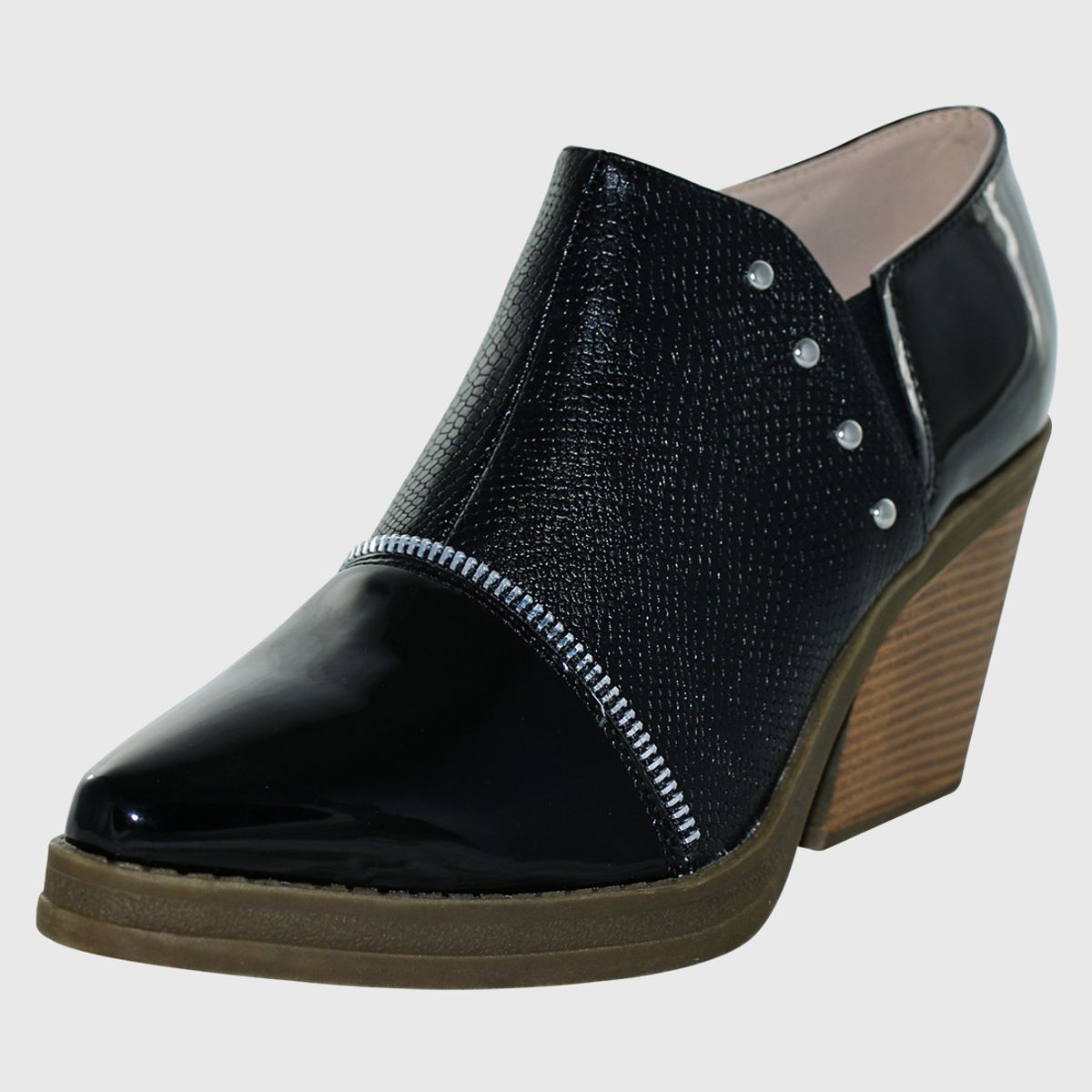 DINASTELLA - Botines de Taco Alto Negros de Mujer Elasticadas Casuales Danicolle