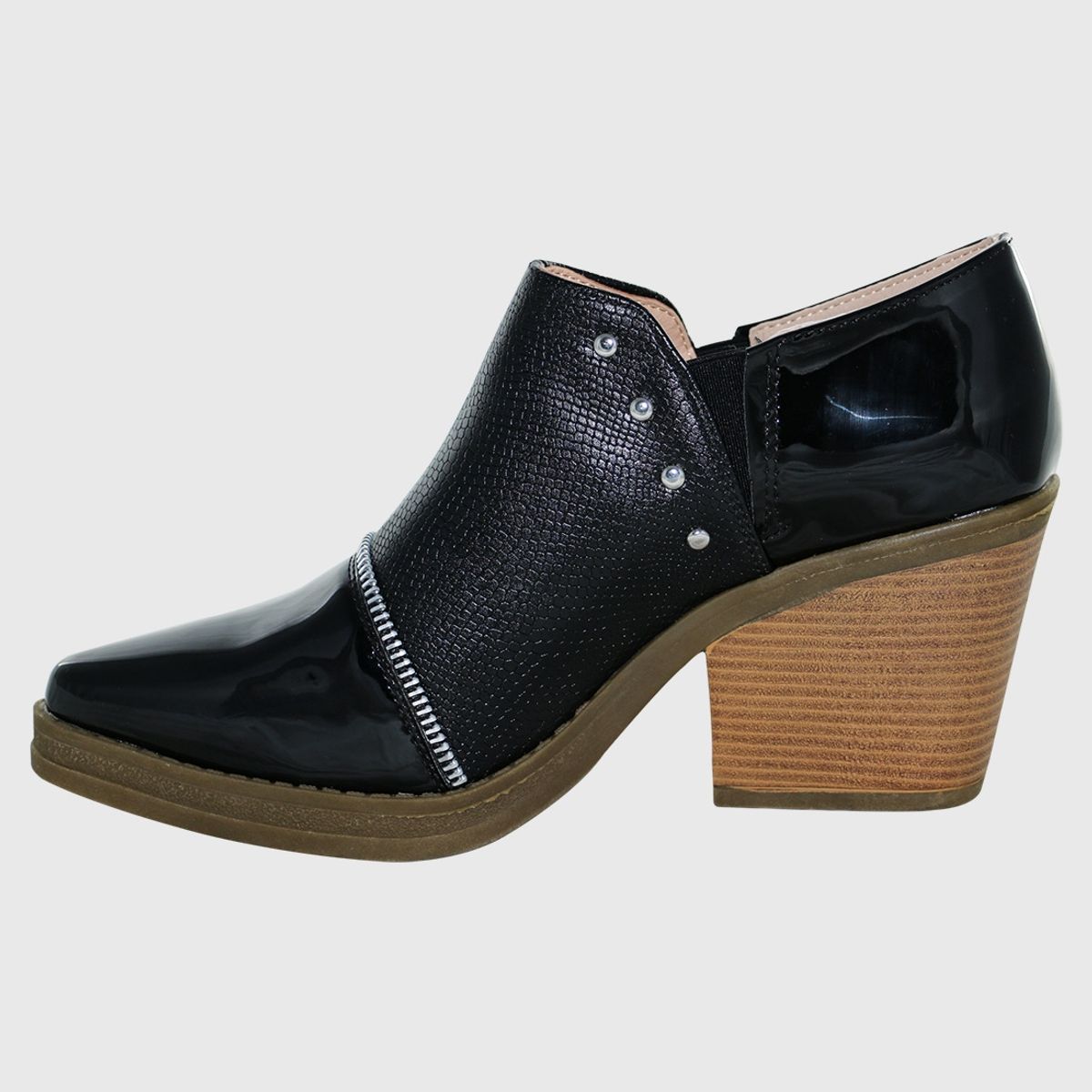 DINASTELLA - Botines de Taco Alto Negros de Mujer Elasticadas Casuales Danicolle