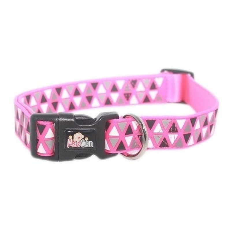 MASCAN - Collar Triángulo Fucsia Talla M Perro Mascan