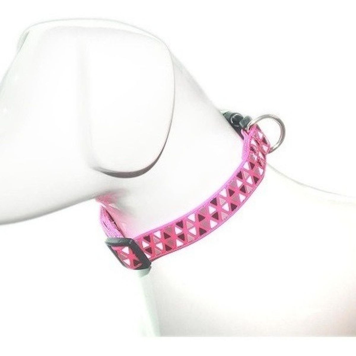 MASCAN - Collar Triángulo Fucsia Talla M Perro Mascan