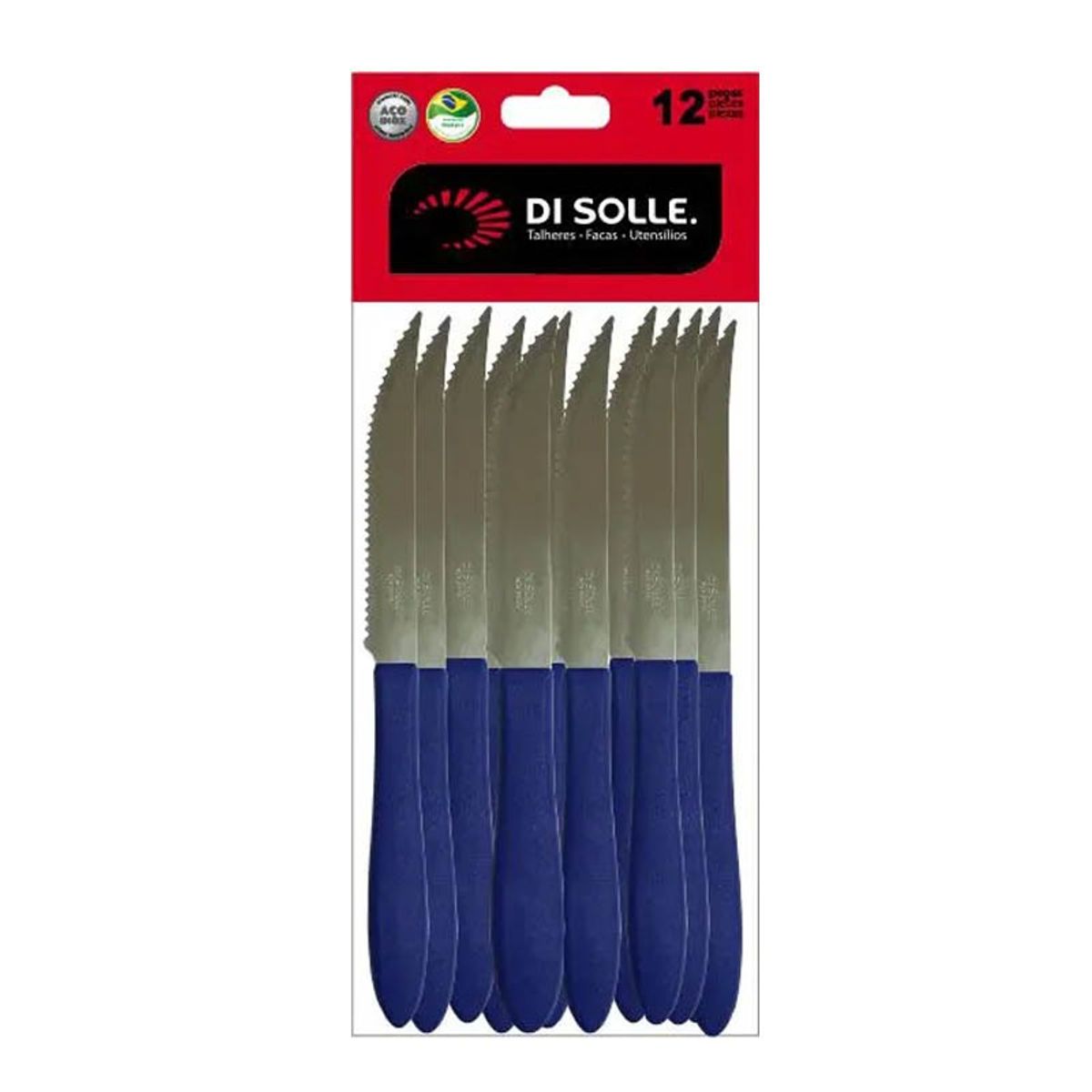 DI SOLLE - SET DE 12 CUCHILLOS ASADO LINEA PRISMA
