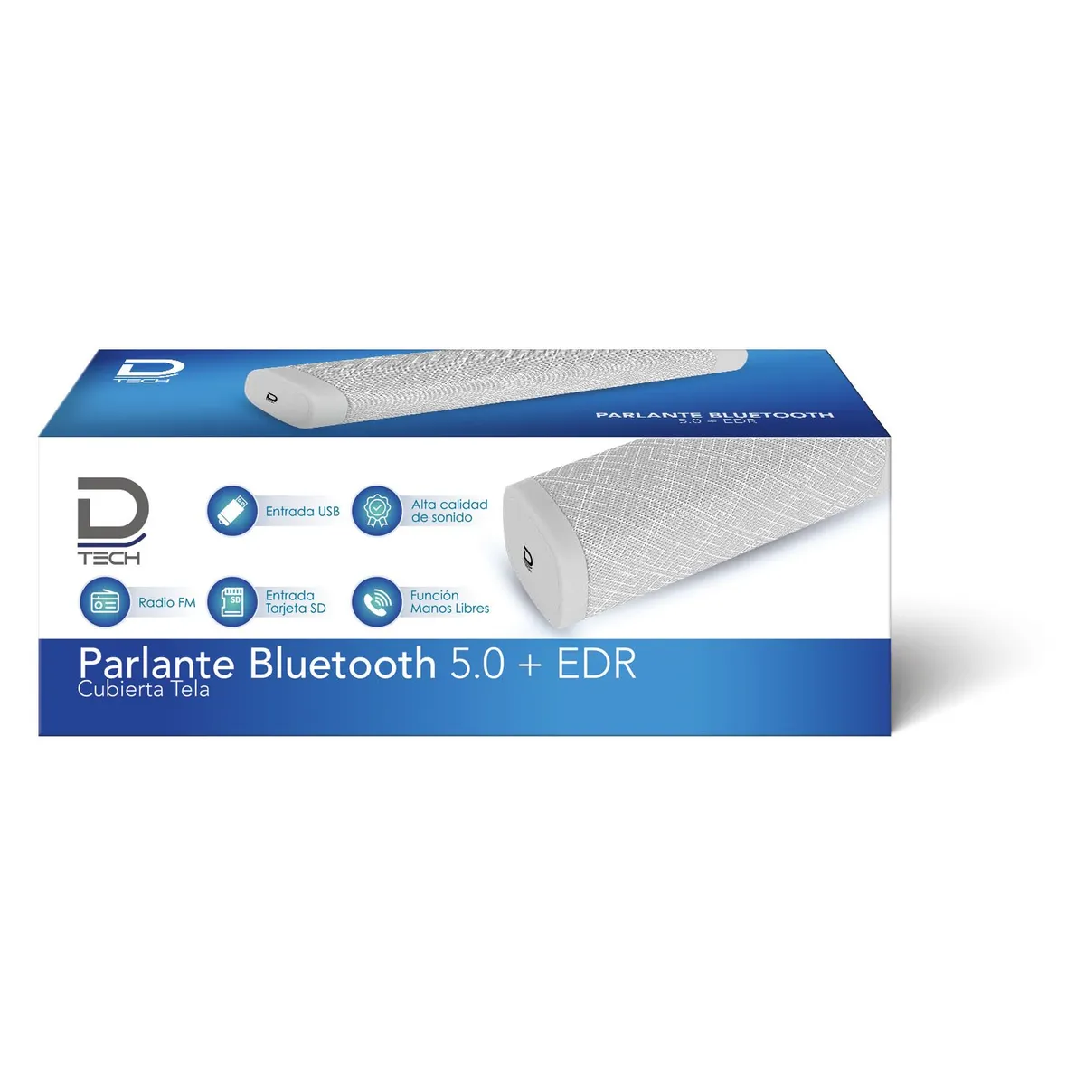 DATACOM - Parlante Bluetooth 5.0 + EDR Cubierta Tela Blanco