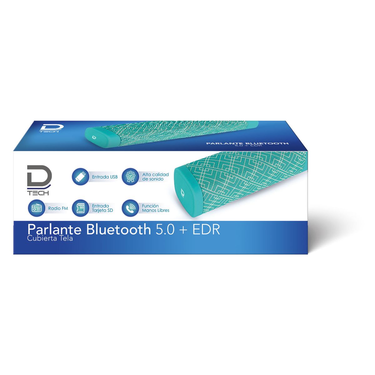 DATACOM - Parlante Bluetooth 5.0 + EDR Cubierta Tela Turquesa