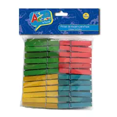 PRONOBEL - Pinzas Para Ropa Madera 48 Piezas Art & Craft