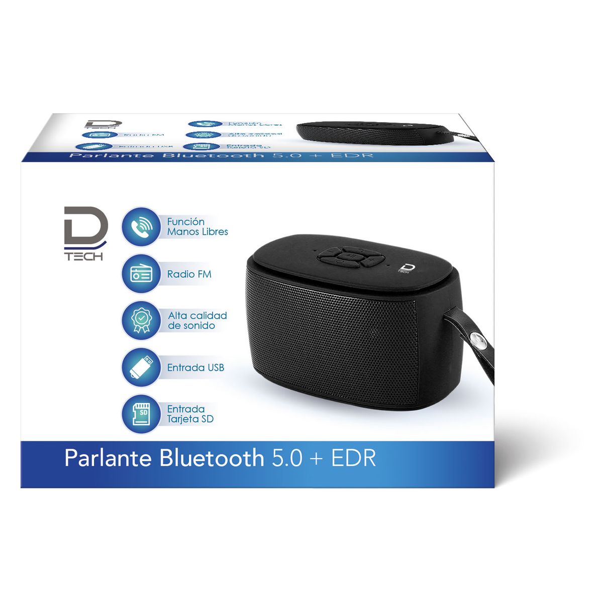 DATACOM - Mini Parlante Bluetooth 5.0 Negro