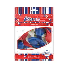 BIG PARTY - Set 50 Globos N° 9 Tricolor