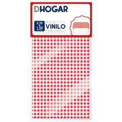 PRONOBEL - Mantel Vinilo Cuadrille Rojo 210x150 cm
