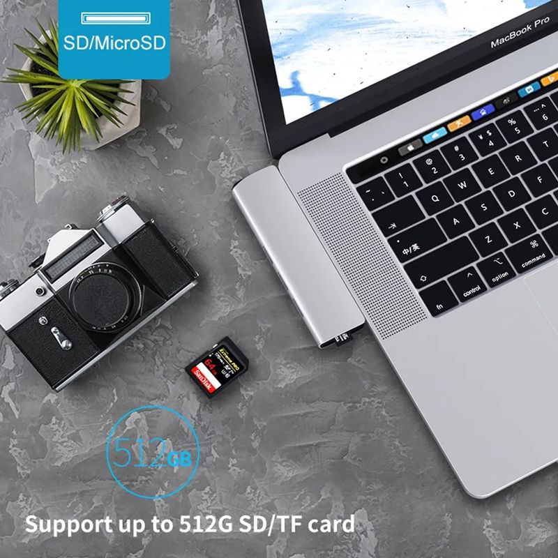 GENERICO - Multi Adaptador 7 En 1 Usb-c Macbook Pro / Air -miki Imports