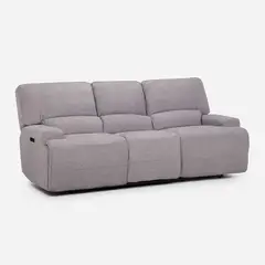 ROSEN - Sofá Reclinable 3 Cuerpos Eléctrico Jagger Gris