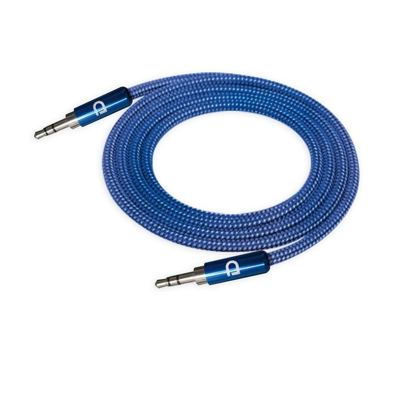 DATACOM - Cable Audio 3.5 a 3.5 Punta Metal Azul 1 metro