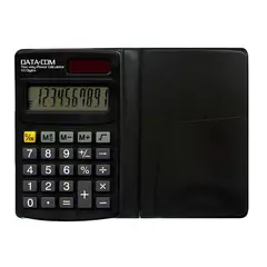 DATACOM - Calculadora Bolsillo 10 Dígitos Negro Pila y Solar