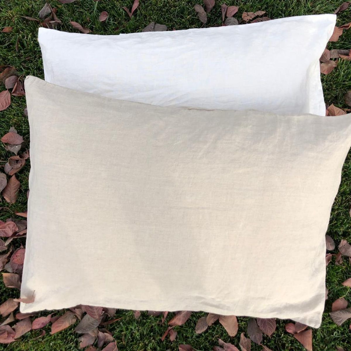 PUROLINO - Pack 2 fundas de Almohadas Beige