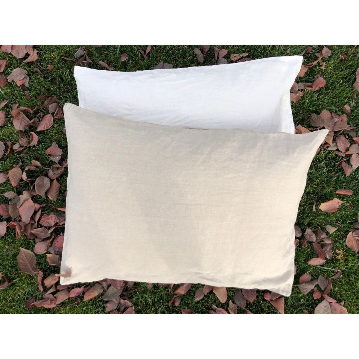 PUROLINO - Pack 2 fundas de Almohadas Beige