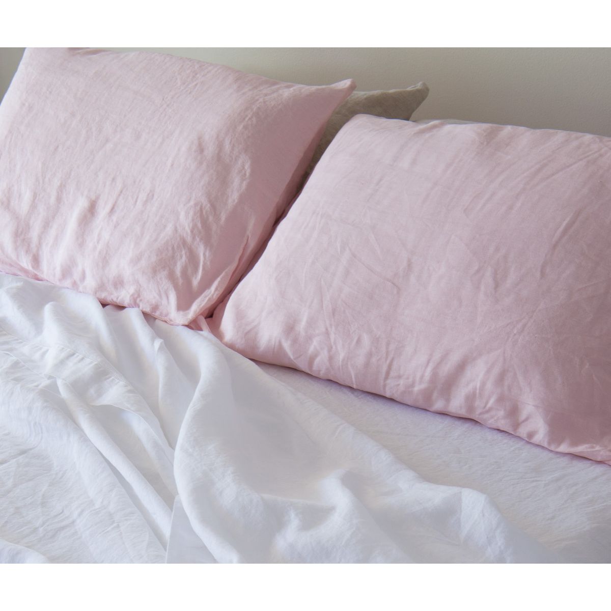 PUROLINO - Pack 2 fundas de Almohadas Rosa Pálido
