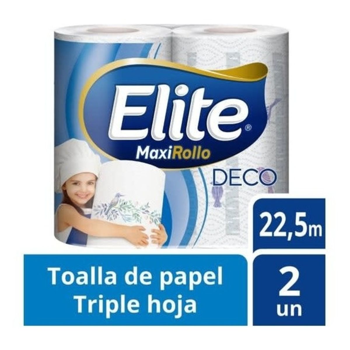 ELITE - Toalla Triple Hoja Deco Maxirollo 22,5 Mts Elite 2 Un ELITE