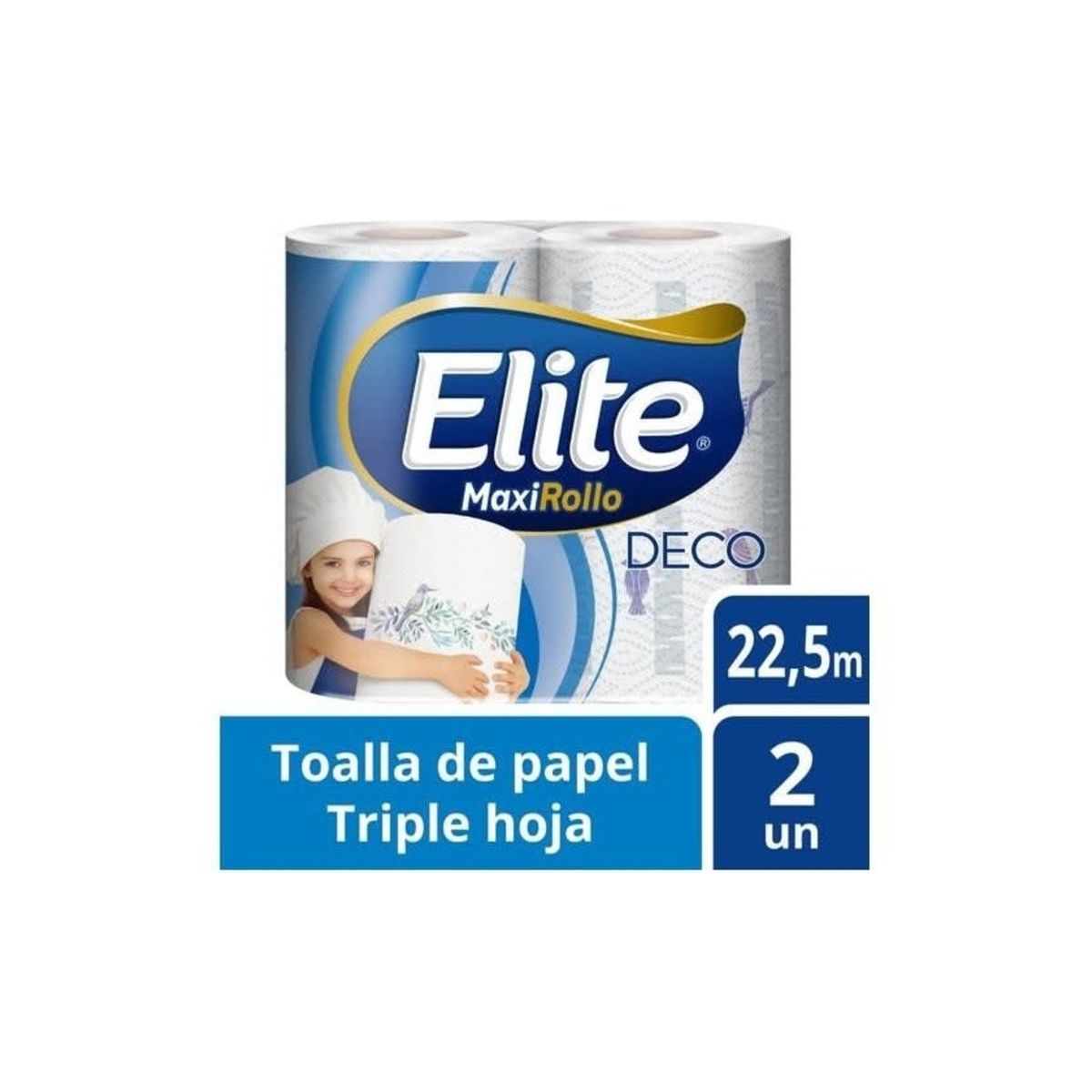 ELITE - Toalla Triple Hoja Deco Maxirollo 22,5 Mts Elite 2 Un ELITE