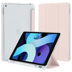GENERICO - Funda Para iPad 9.7 5°/6° Gen. Traslúcida Atrás Y Ranura Lápiz - Rosa