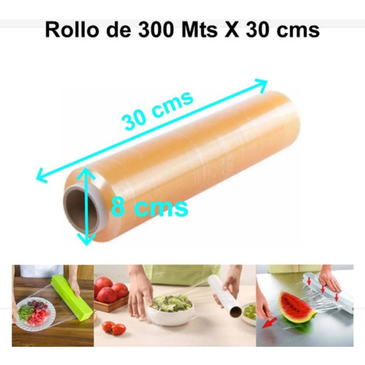 GENERICO - Alusa Plast Film Pvc 30 Cm X 300 Metros Para Alimentos GENERICO