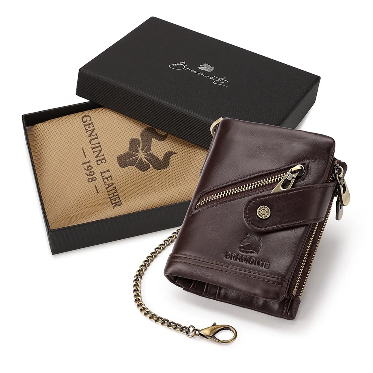 BRAMMER - Billetera de Cuero Genuino - Modelo Roble
