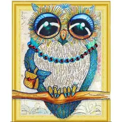 GENERICO - Kit Pintura Diamante Diamond Painting Búho 40x50
