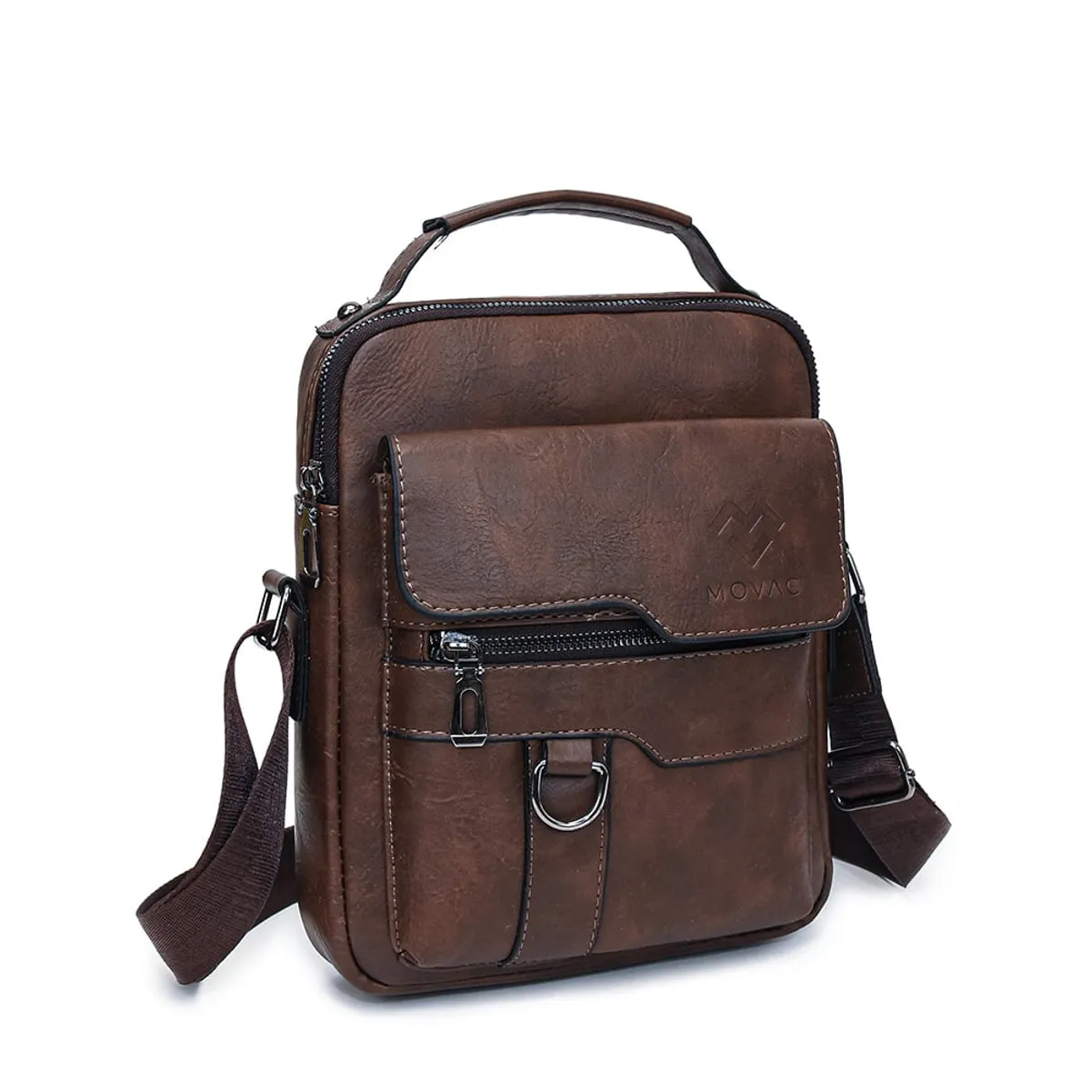 MV MOVAC - Bolso Bandolera MOVAC Titan Bag De Hombro Cuero Ecológico De Hombre