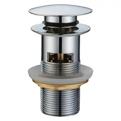 UNITEX - Desagüe automático 1 1/4" para lavatorio push-up metálico con Rebalse