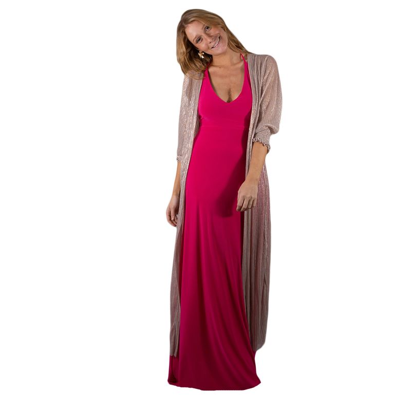 MARIA PASKARO - Tapado Kimono Santini Rosado Transparente Maria Paskaro MARIA PASKARO