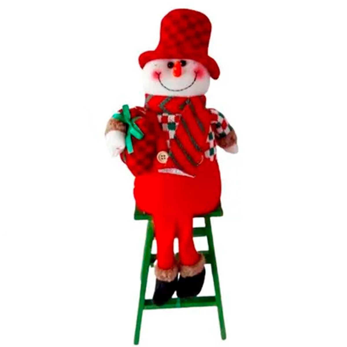 GENERICO - pack Muñecos navidad  reno y mono de nieve con escalera