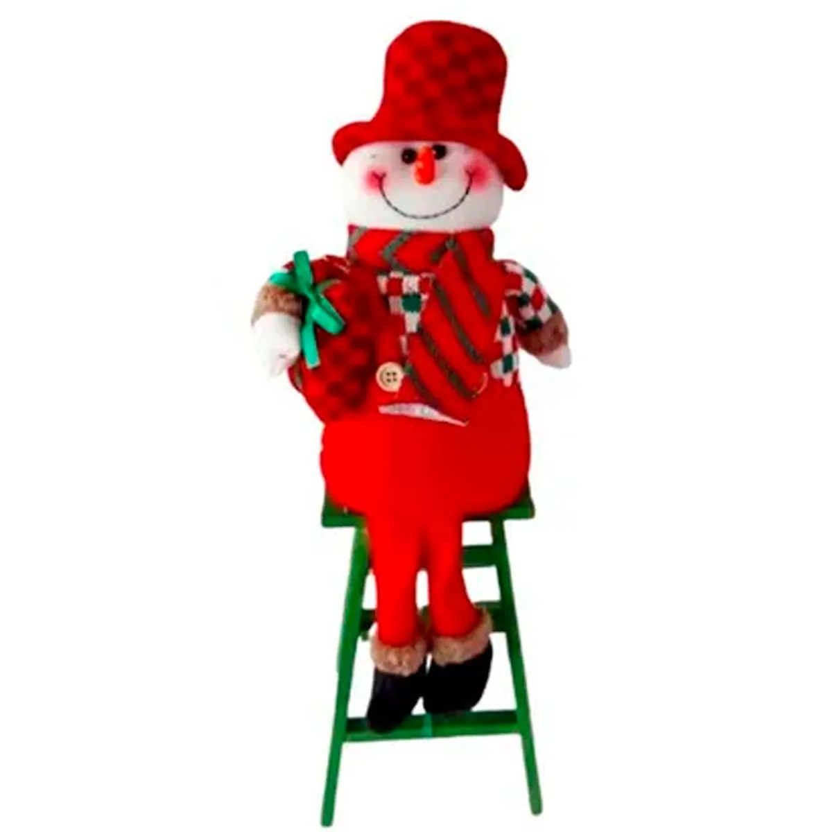 GENERICO - pack Muñecos navidad  reno y mono de nieve con escalera