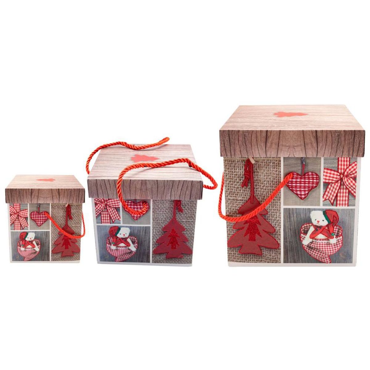 PROPLASTIC - SET DE 3 CAJAS NAVIDEÑAS.