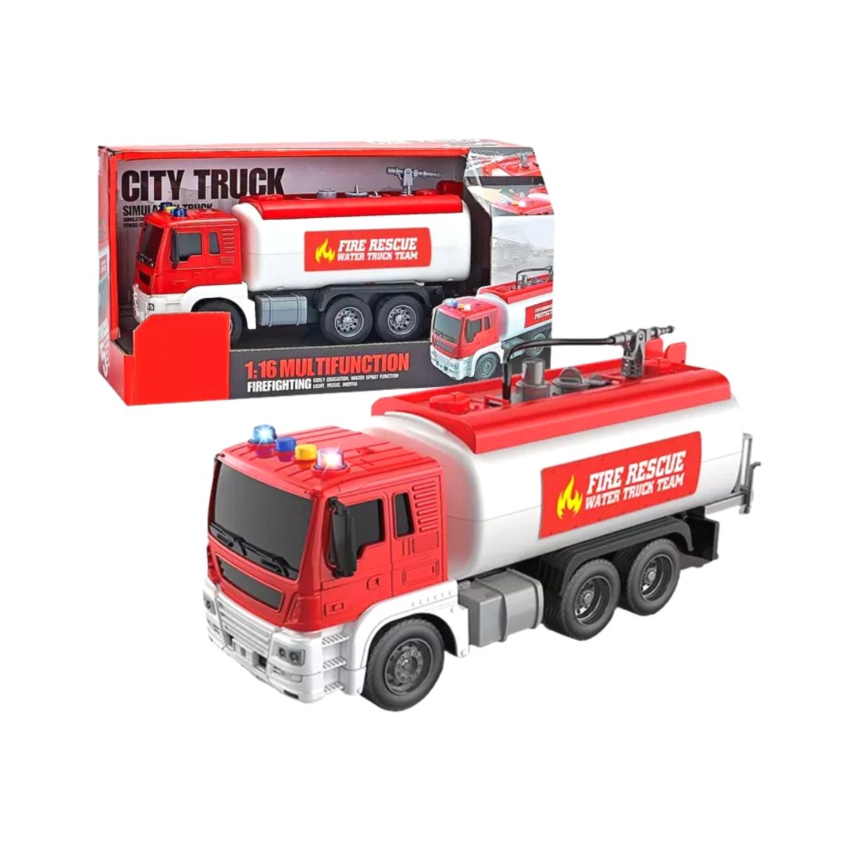 GENERICO - Camión Cisterna Bomberos Lanza Agua Con Luz y Sonido