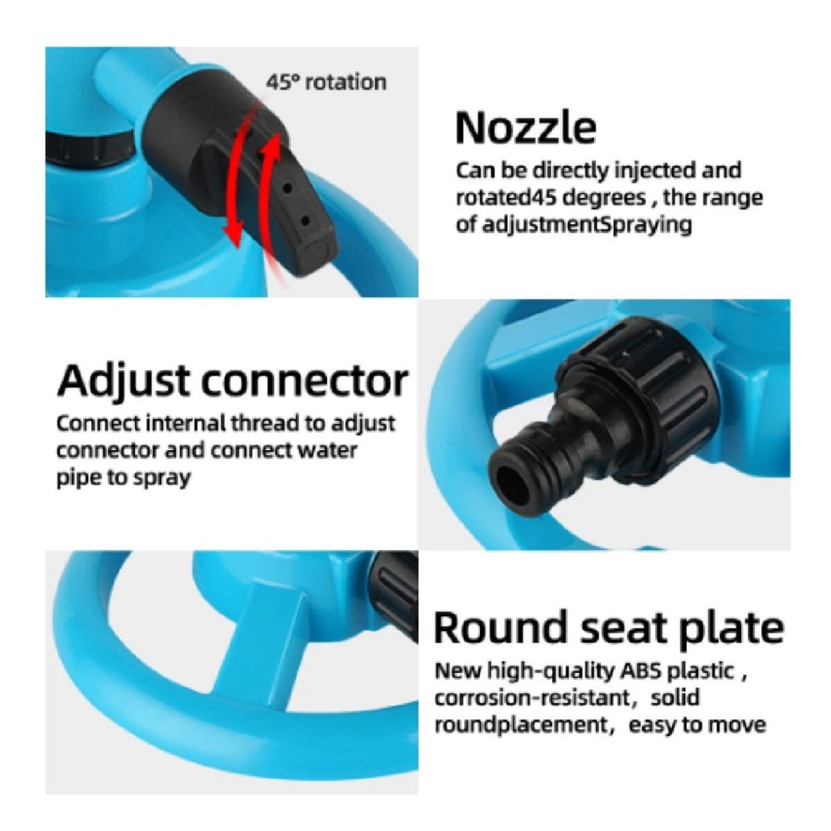 GENERICO - Aspersor De Jardín 360° Césped Portátil Giratorio Automático