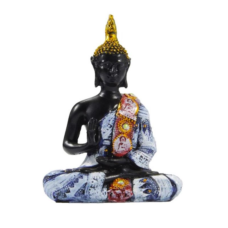 MUNDO ONLINE - Buda En Meditación Figura Estatua Decorativa Celeste