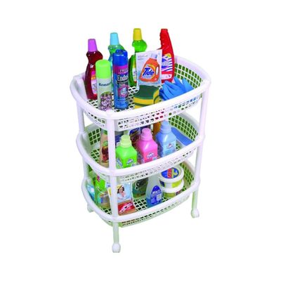 Imagen 2 del producto Carro verdulero plastico Oval Blanco 3 canastos