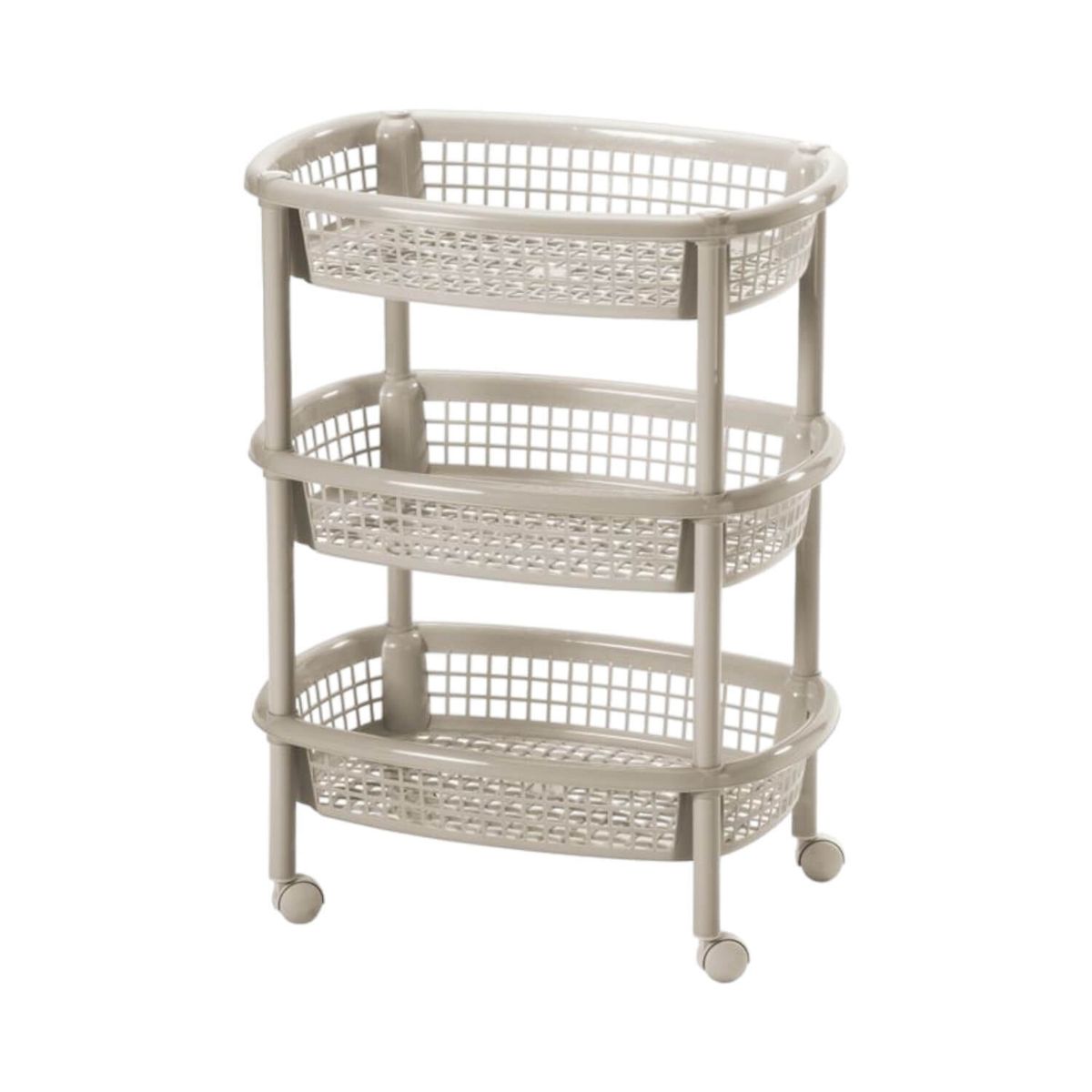 RIMAX - Canasta Movil Ovalada Taupe 54.5x39.2x71.5 cms Rimax