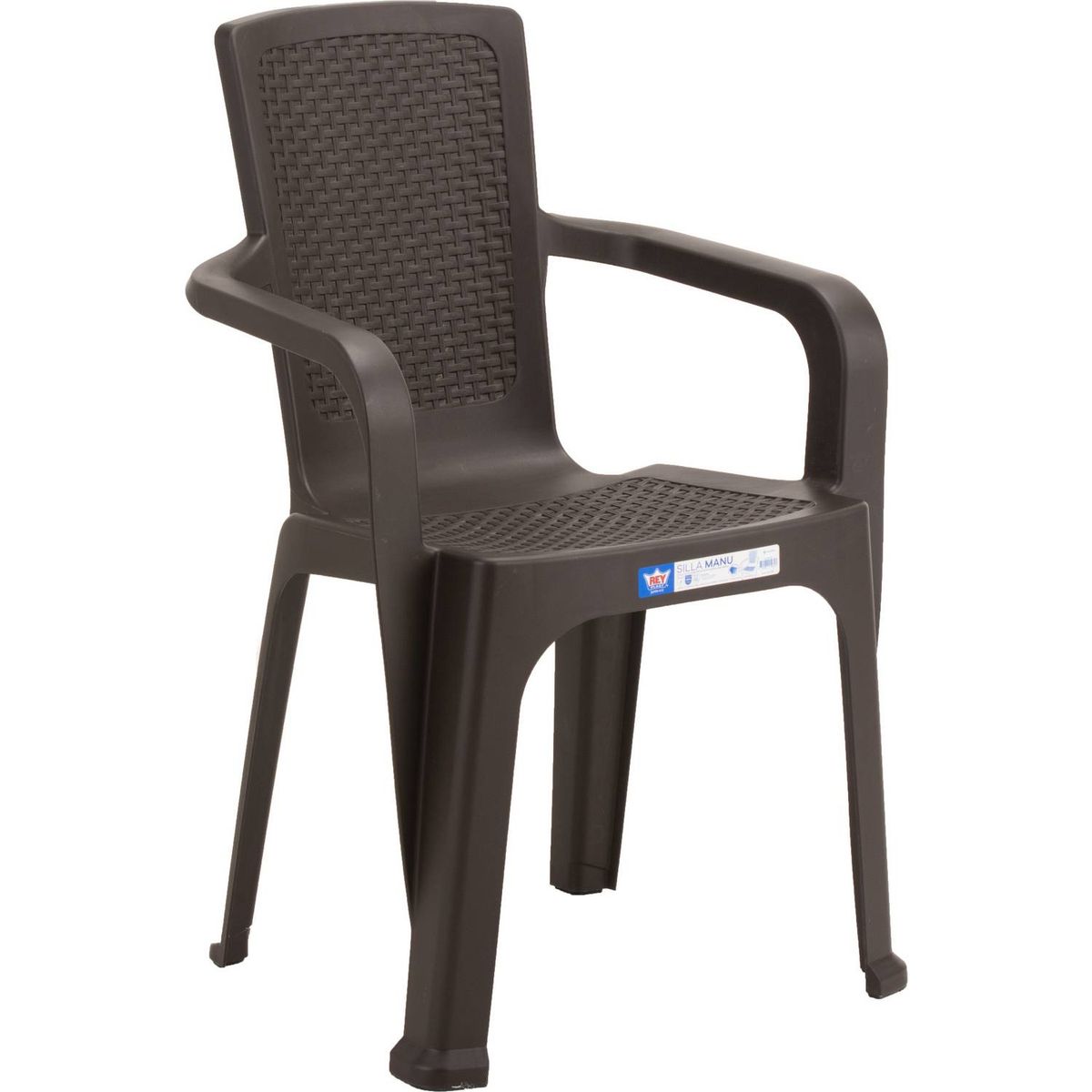 REYPLAST - Silla ComedorTerrazaCamping Manu Rattan Con Apoyabrazos
