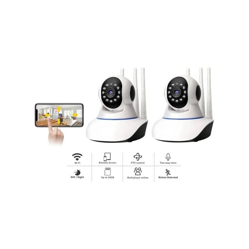 GENERICO - X2 Camara Ip Wifi Hd Motorizada Vision Nocturna 360