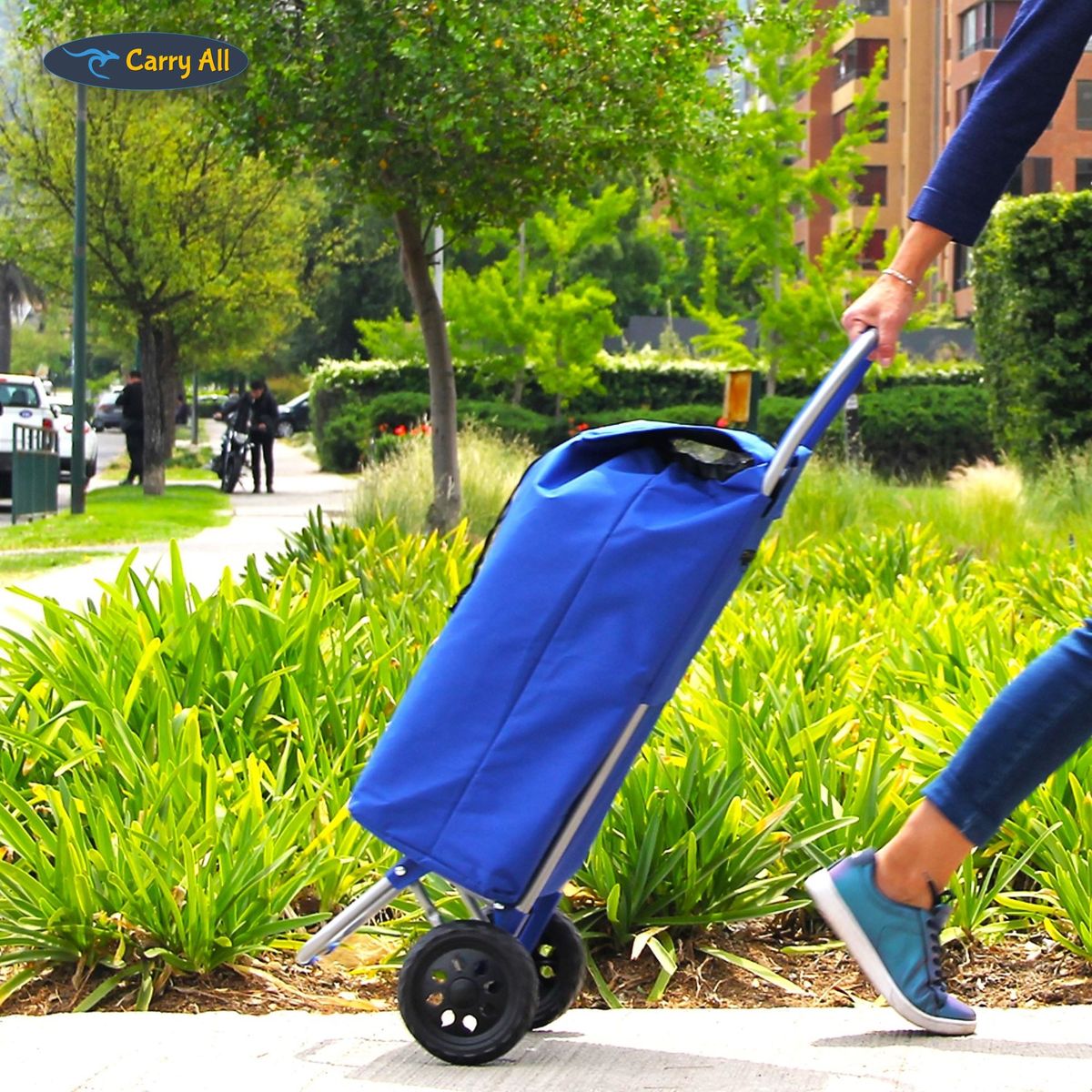 CARRY ALL - Carrito de Compras Plegable Adelaida Carro Feria Carga Yegua Blue
