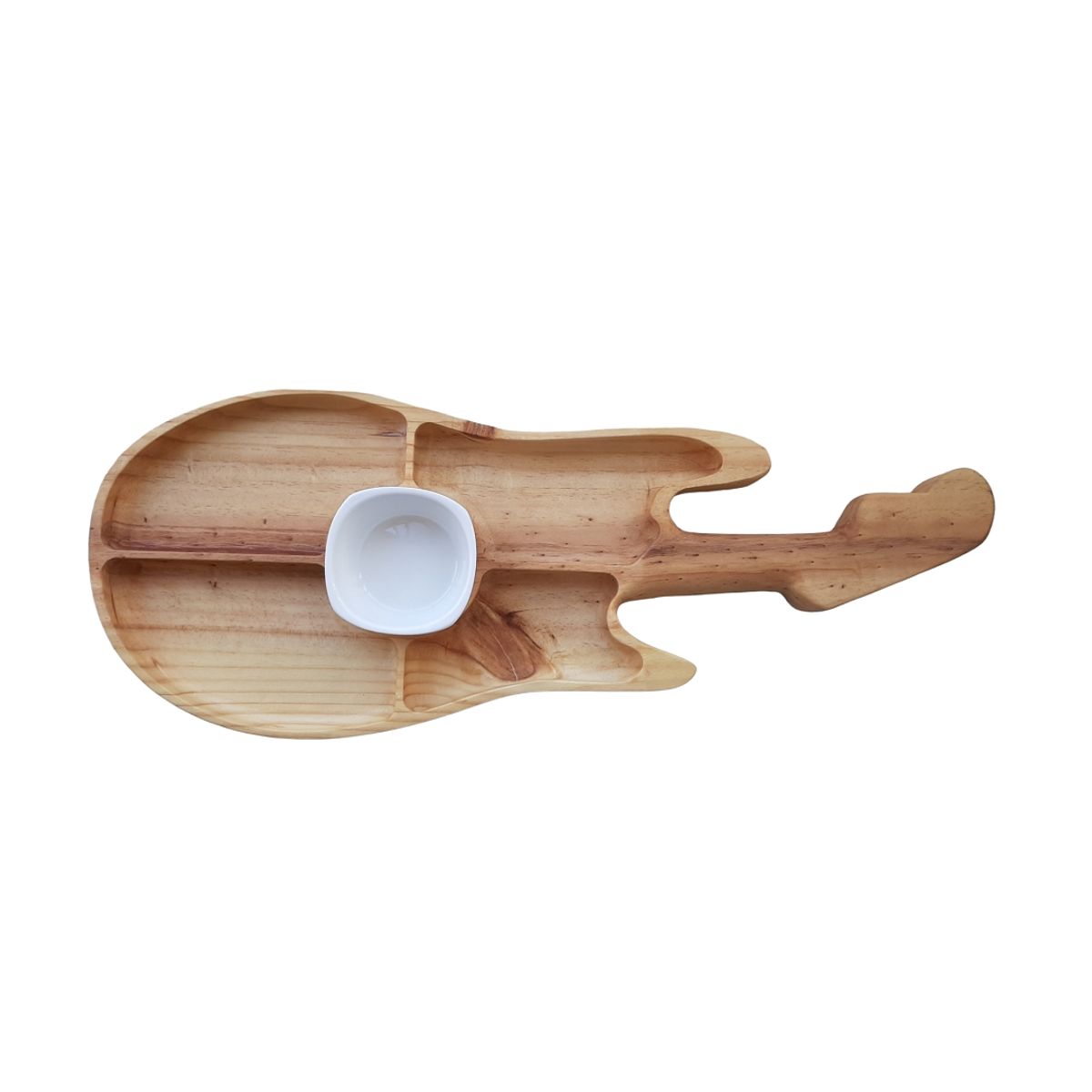GENERICO - Tabla de aperitivo modelo guitarra con pocillo
