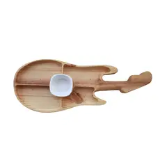 GENERICO - Tabla de aperitivo modelo guitarra con pocillo