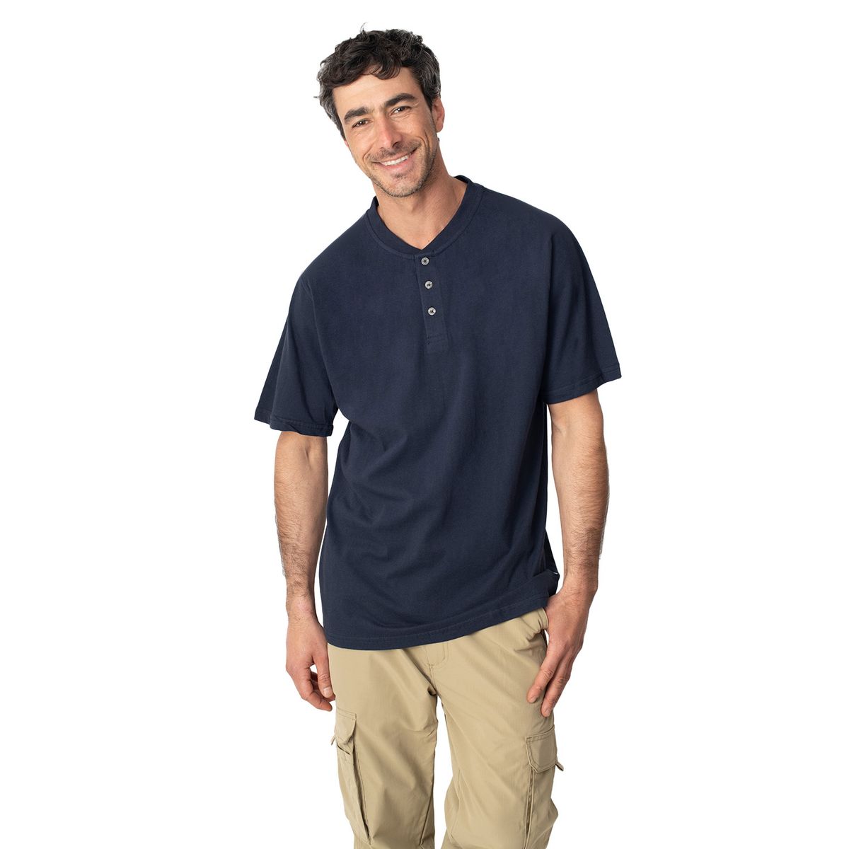 LENGA - Polera Molle Cuello Redondo con Botones Uvpro Hombre Lenga