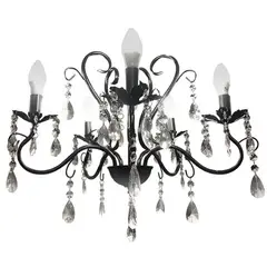 GENERICO - Lampara Colgante Lagrima Negra Candelabro 5 Brazos